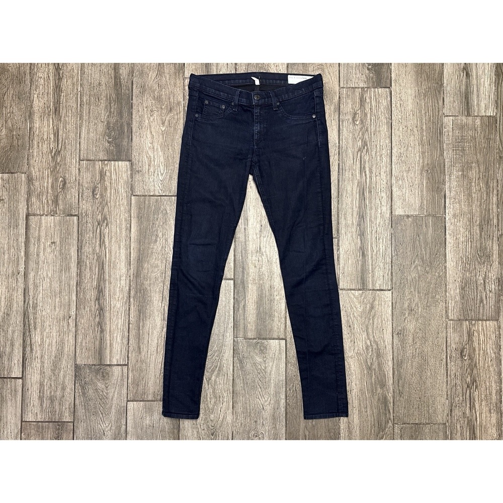 Rag & Bone Size 29 Dark Blue Wash Denim Harrow Low Rise Skinny Leg Jeans